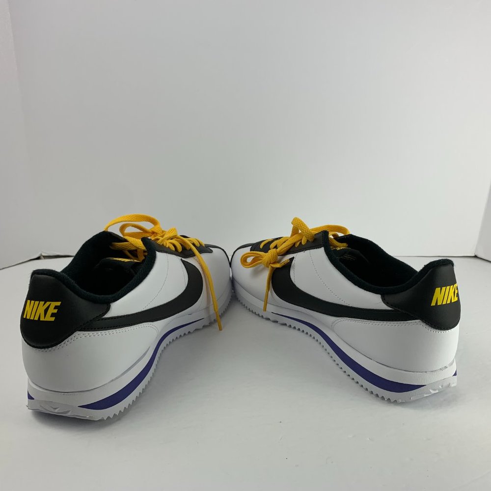 Nike Cortez Basic Leather 'White Black Amarillo' - Picture 4 of 12